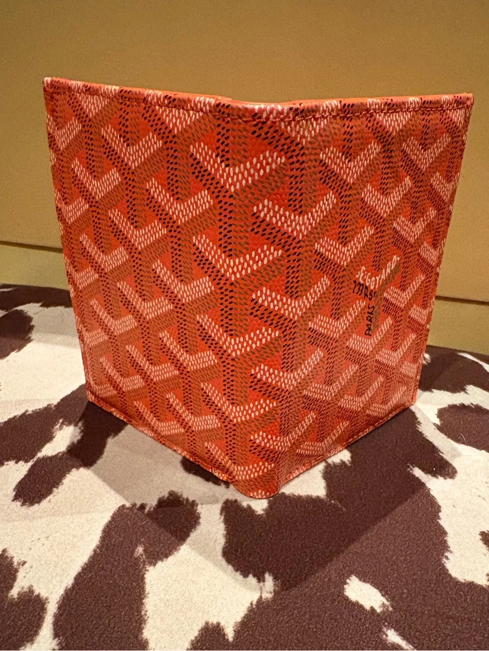 Goyard Orange Saint Sulpice Card Wallet / Slim Bifold Card Holder Made in France
